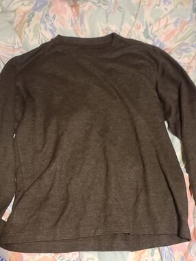 TS(S) 100% Wool Men's Crewneck Sweater in Dark Brown